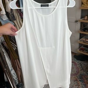 ASTR size L cream/white long tank